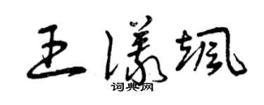 曾慶福王儀颯草書個性簽名怎么寫