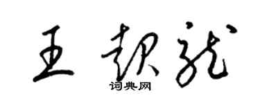 梁錦英王起龍草書個性簽名怎么寫