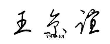 梁錦英王京誼草書個性簽名怎么寫