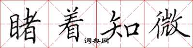 田英章睹著知微楷書怎么寫