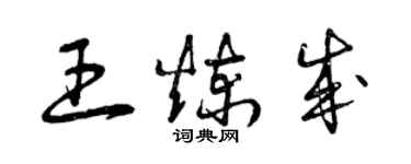 曾慶福王煉成草書個性簽名怎么寫