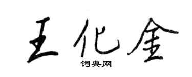 王正良王化金行書個性簽名怎么寫