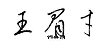 梁錦英王眉才草書個性簽名怎么寫