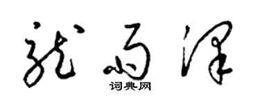 梁錦英龍雨澤草書個性簽名怎么寫