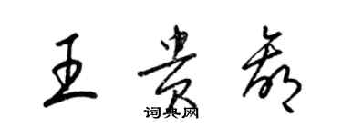 梁錦英王貴贏草書個性簽名怎么寫