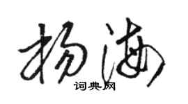 駱恆光楊海草書個性簽名怎么寫