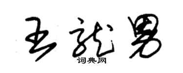 朱錫榮王龍男草書個性簽名怎么寫