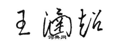 駱恆光王涵超草書個性簽名怎么寫