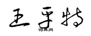 曾慶福王平特草書個性簽名怎么寫