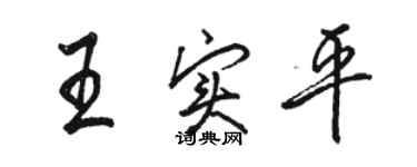 駱恆光王實平行書個性簽名怎么寫