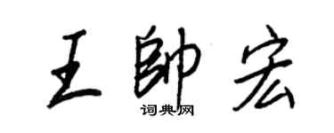 王正良王帥宏行書個性簽名怎么寫