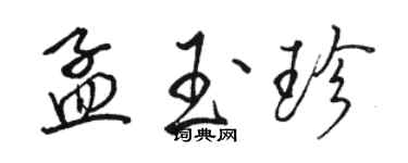 駱恆光孟玉珍行書個性簽名怎么寫