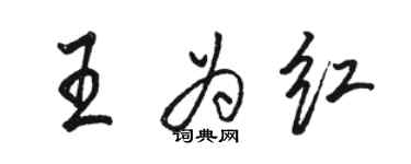 駱恆光王為紅行書個性簽名怎么寫