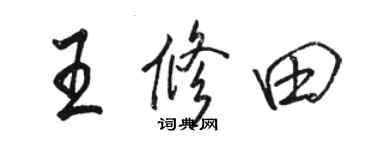 駱恆光王修田行書個性簽名怎么寫