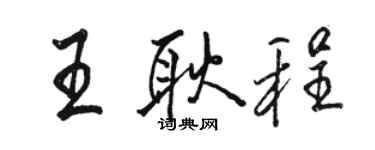 駱恆光王耿程行書個性簽名怎么寫