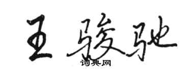駱恆光王駿馳行書個性簽名怎么寫