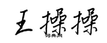 王正良王操操行書個性簽名怎么寫