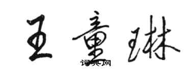 駱恆光王童琳行書個性簽名怎么寫