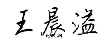 王正良王晨溢行書個性簽名怎么寫