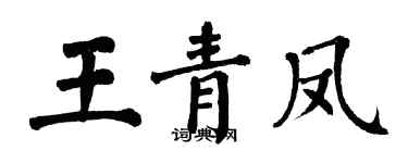 翁闓運王青鳳楷書個性簽名怎么寫
