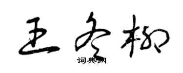 曾慶福王冬柳草書個性簽名怎么寫