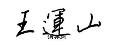 王正良王運山行書個性簽名怎么寫