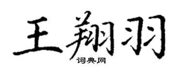 丁謙王翔羽楷書個性簽名怎么寫