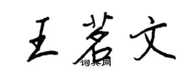 王正良王茗文行書個性簽名怎么寫