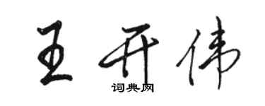 駱恆光王開偉行書個性簽名怎么寫