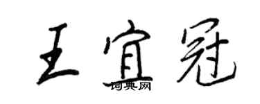 王正良王宜冠行書個性簽名怎么寫