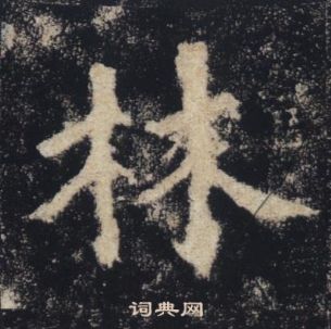 褚遂良雁塔聖教序中林的寫法