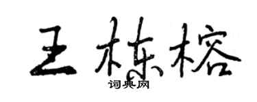 曾慶福王棟榕行書個性簽名怎么寫