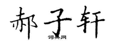 丁謙郝子軒楷書個性簽名怎么寫