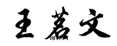 胡問遂王茗文行書個性簽名怎么寫