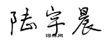 曾慶福陸宇晨行書個性簽名怎么寫