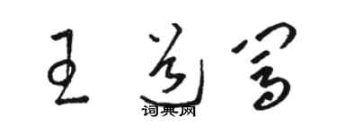 駱恆光王道闖草書個性簽名怎么寫