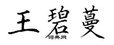 丁謙王碧蔓楷書個性簽名怎么寫