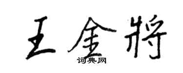 王正良王金將行書個性簽名怎么寫