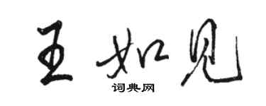 駱恆光王如見行書個性簽名怎么寫