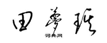 梁錦英田夢琪草書個性簽名怎么寫