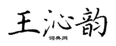 丁謙王沁韻楷書個性簽名怎么寫