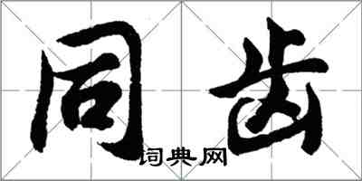 胡問遂同齒行書怎么寫