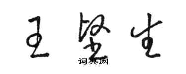 駱恆光王堅生草書個性簽名怎么寫