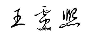 梁錦英王霓熙草書個性簽名怎么寫