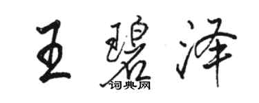 駱恆光王碧澤行書個性簽名怎么寫