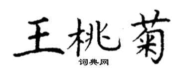 丁謙王桃菊楷書個性簽名怎么寫