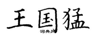 丁謙王國猛楷書個性簽名怎么寫