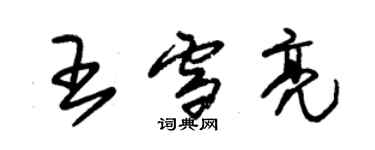 朱錫榮王雪亮草書個性簽名怎么寫