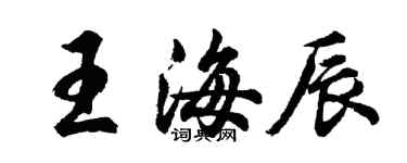 胡問遂王海辰行書個性簽名怎么寫
