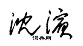 朱錫榮沈濱草書個性簽名怎么寫
